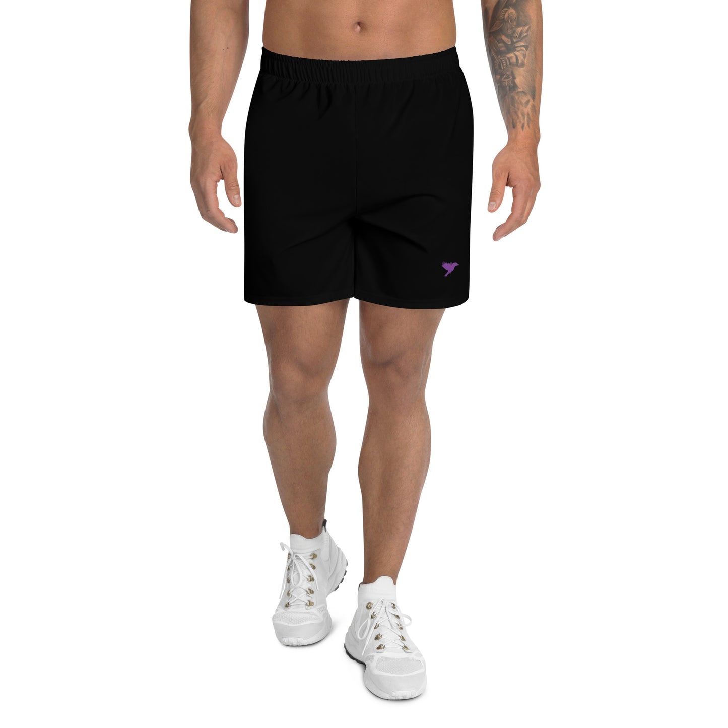 Mens Athletic Shorts - Black with Magenta Kookaburra logo