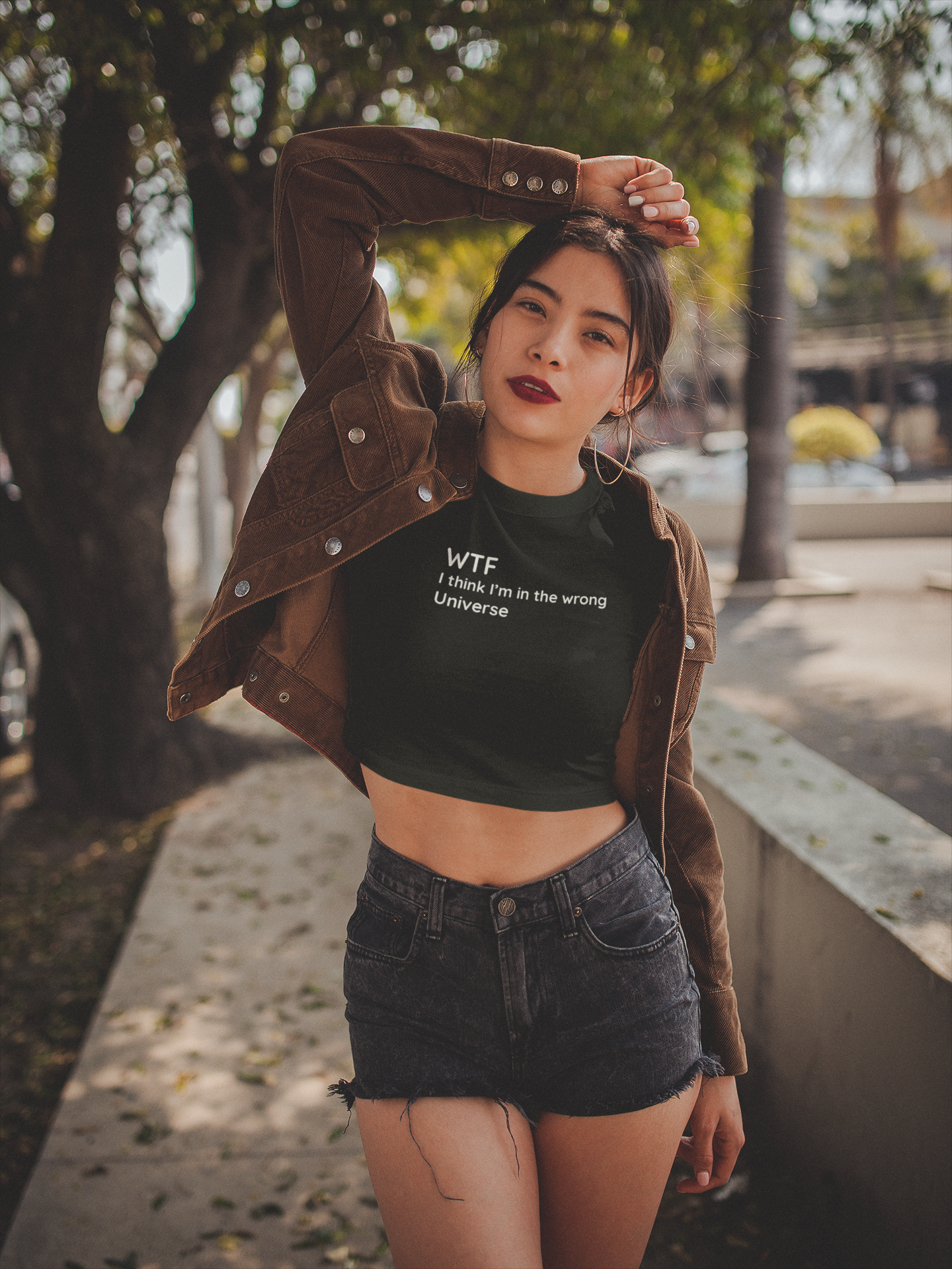 Wrong Universe - White Text - Womens Crop Tee