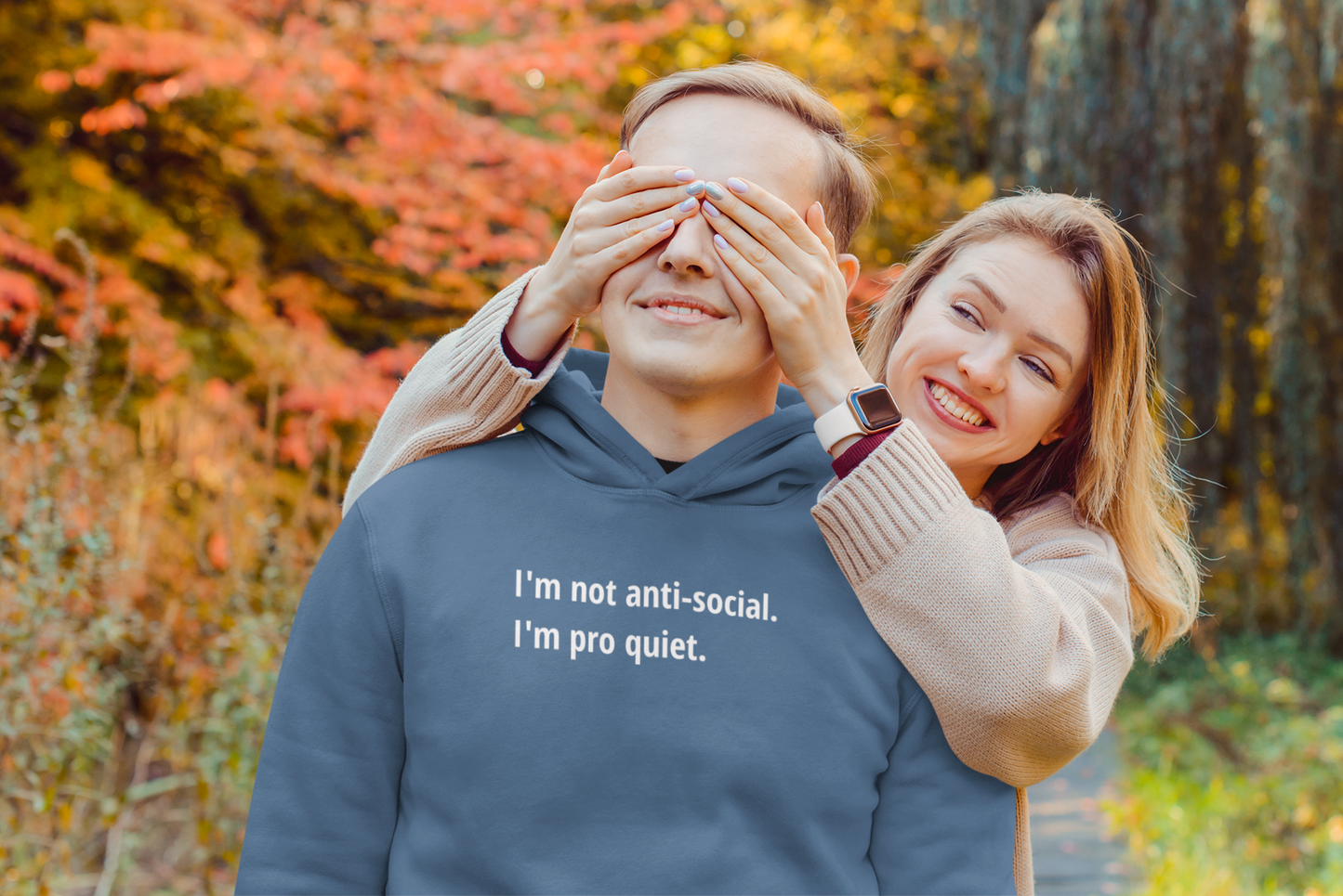 Pro Quiet - White Text - Mens Hoodie