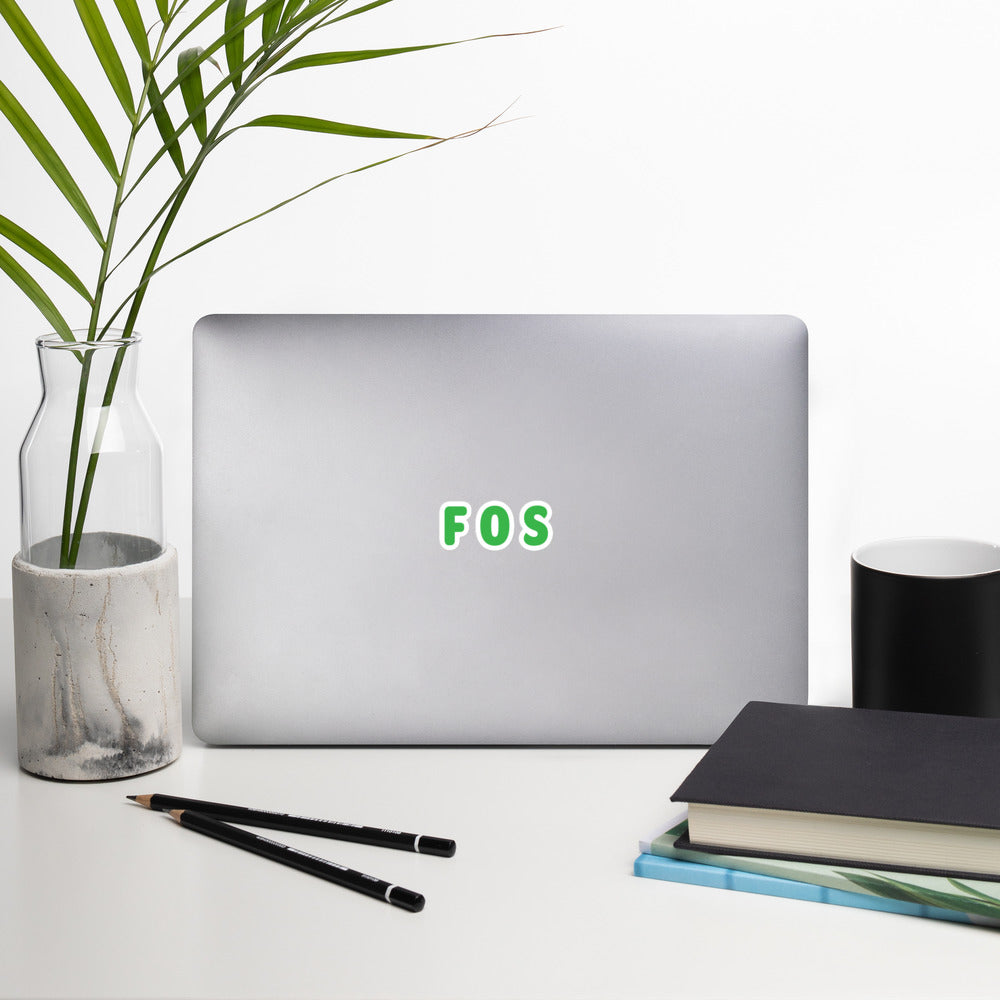 FOS - Green Text - Bubble-free stickers