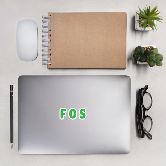 FOS - Green Text - Bubble-free stickers