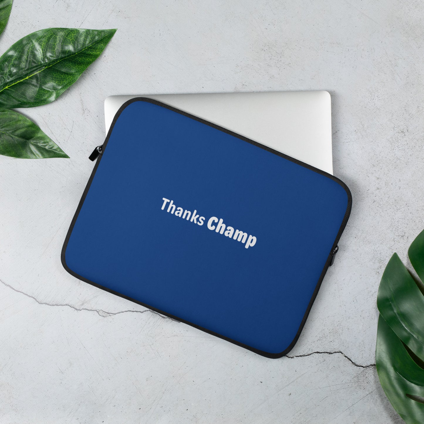 Thanks champ - White/Navy Blue - Laptop Sleeve