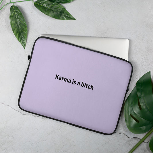 Karma is a bitch - Black/Lavender - Laptop Sleeve