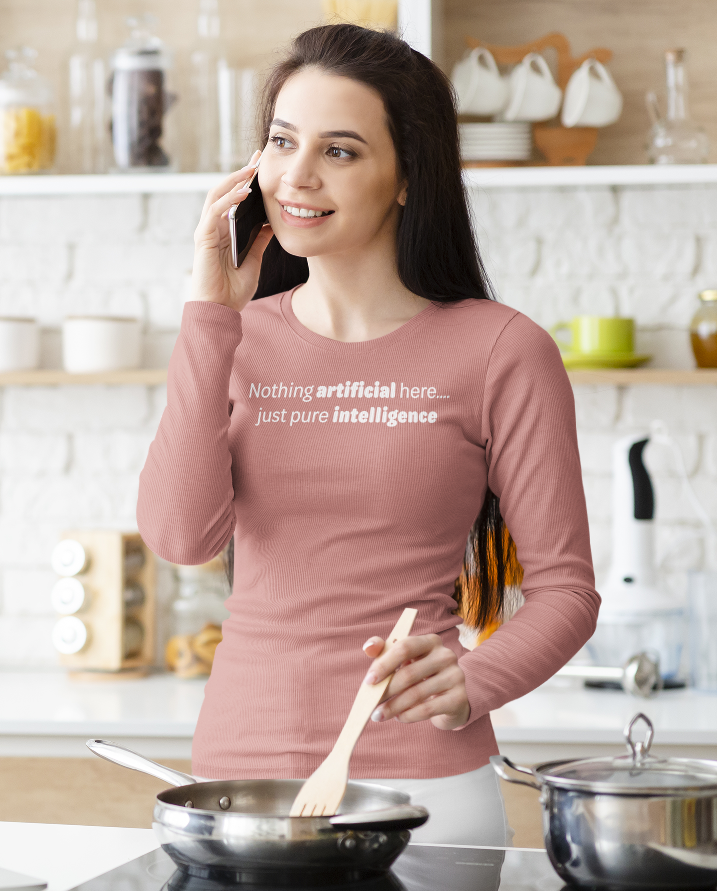 Artificial Intelligence - White text - Womens Long Sleeve Tee