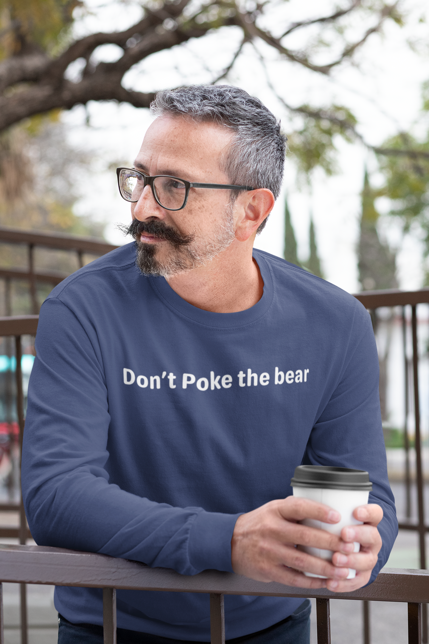 Don't poke the bear - White Text - Mens Sweatshirt