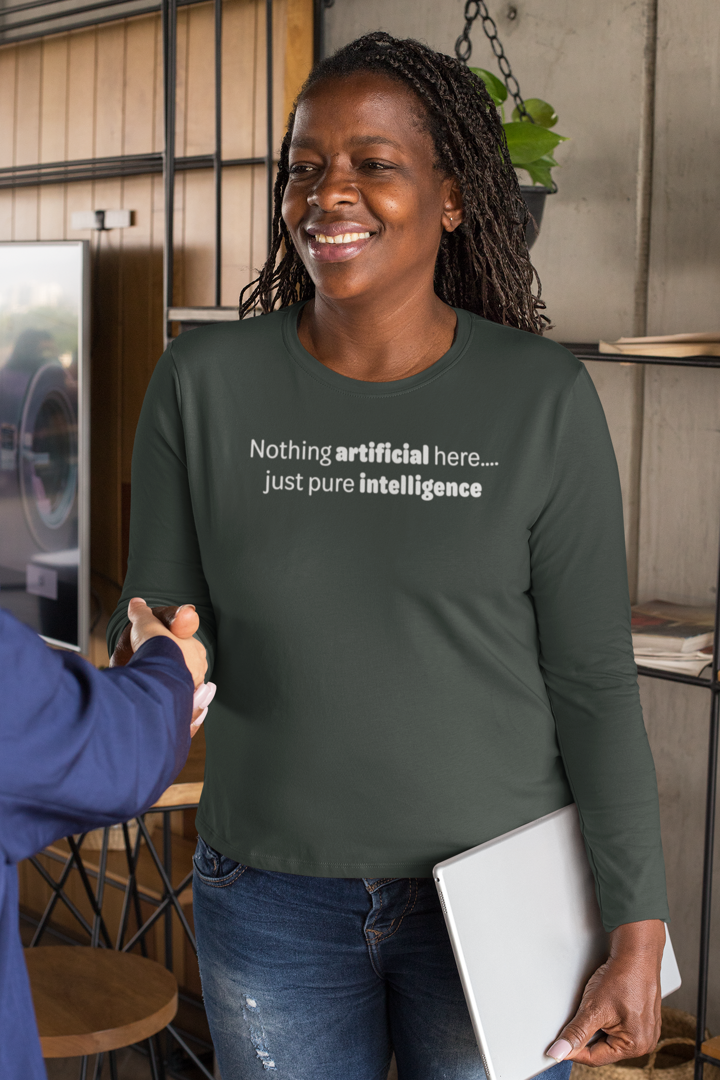 Artificial Intelligence - White text - Womens Long Sleeve Tee