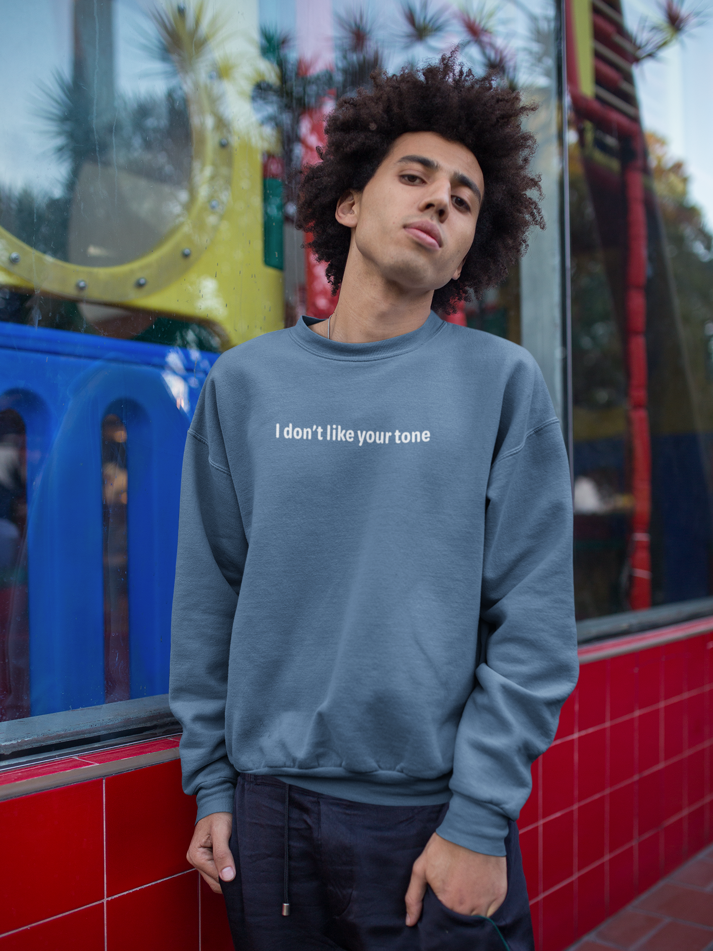 I don't like your tone - White Text - Mens Sweatshirt