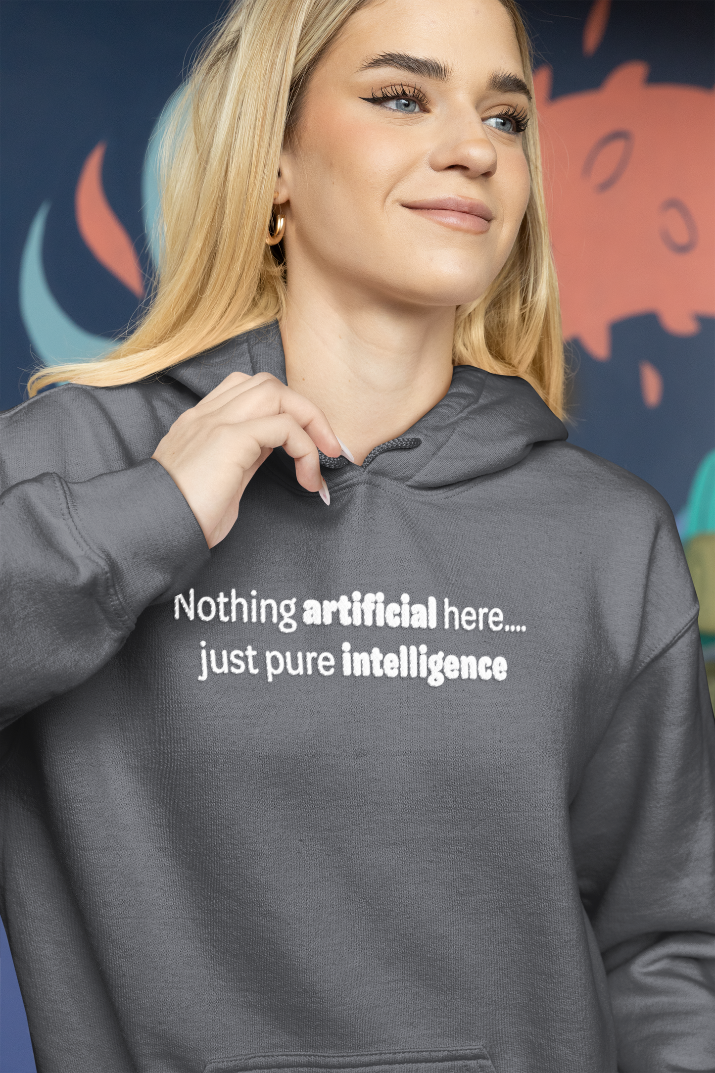 Artificial Intelligence - White text - Womens Hoodie