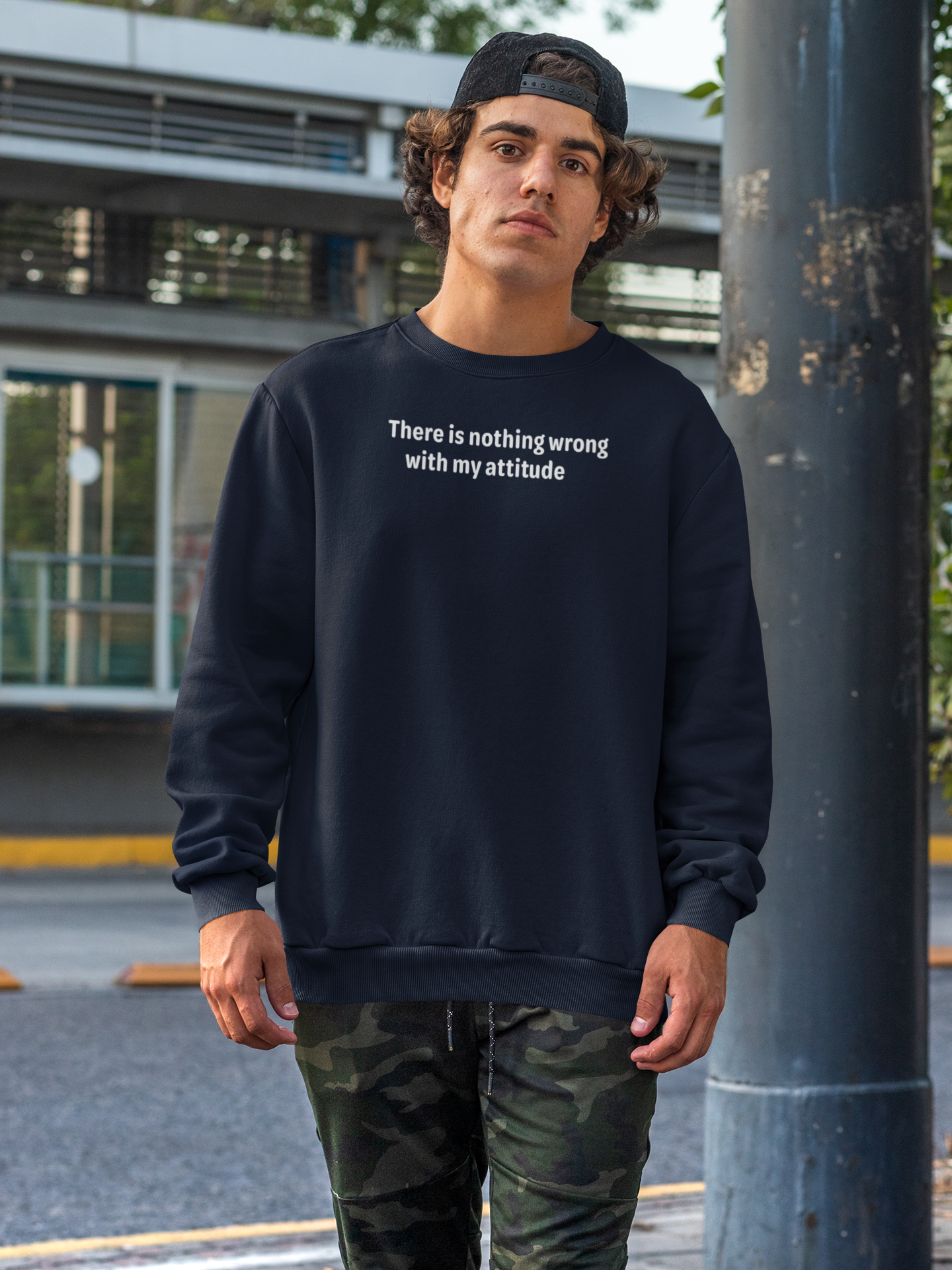 Attitude - White Text - Mens Sweatshirt