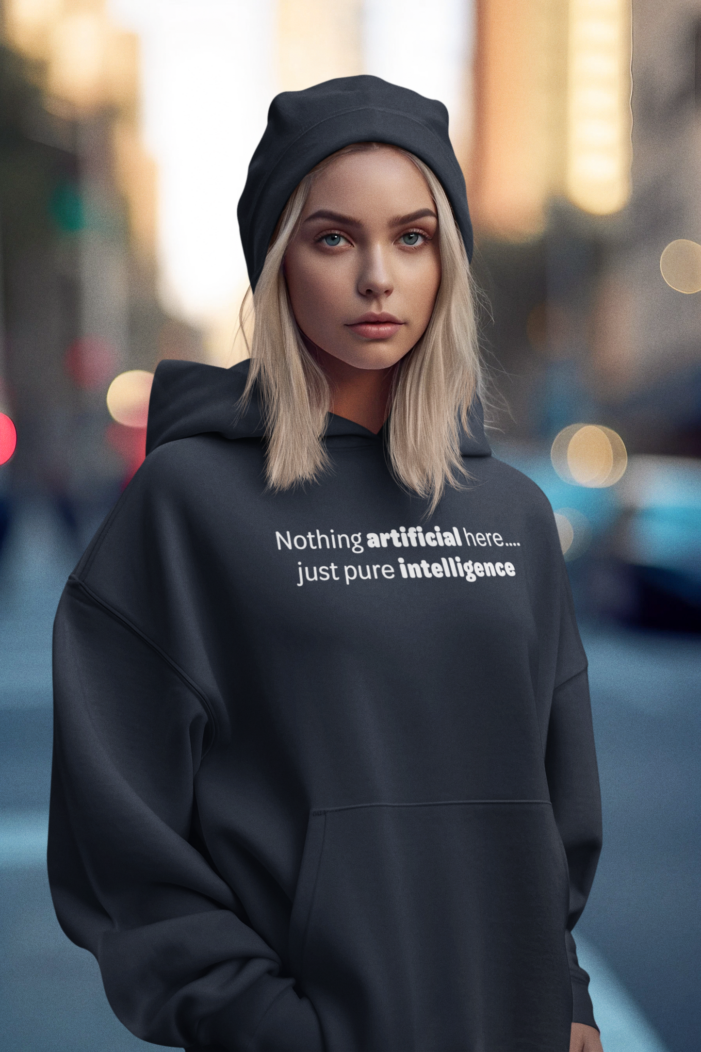 Artificial Intelligence - White text - Womens Hoodie