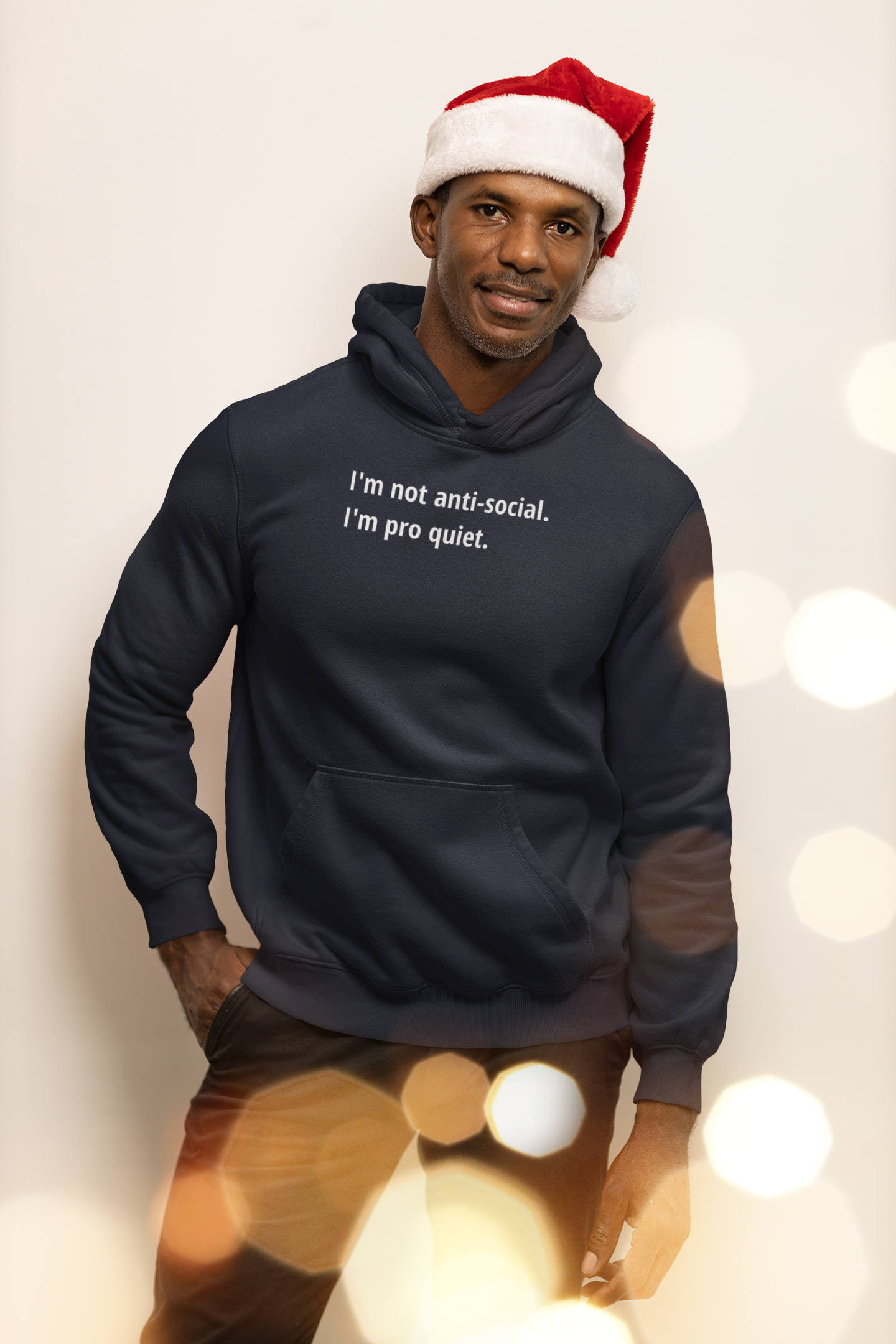 Pro Quiet - White Text - Mens Hoodie