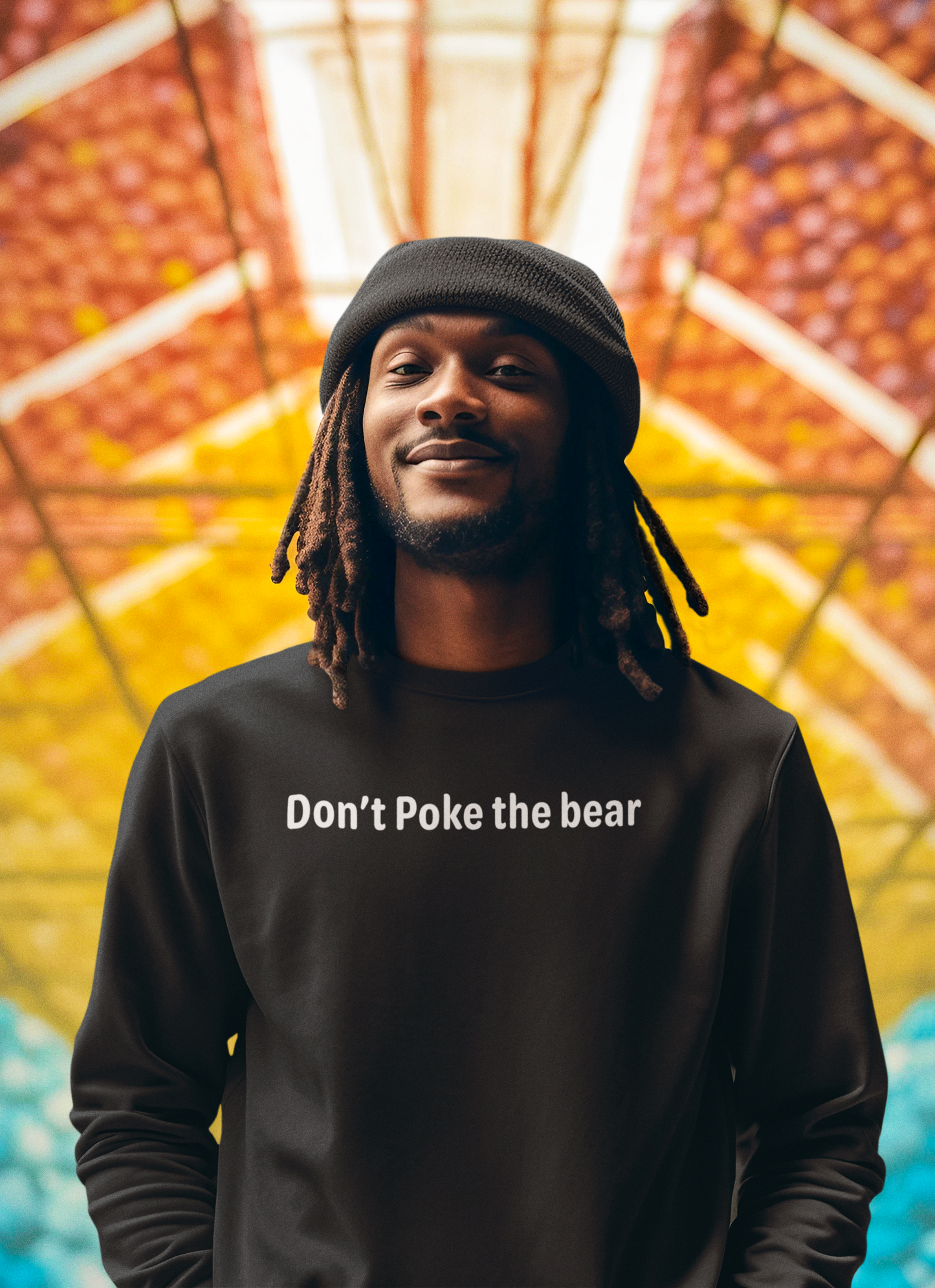 Don't poke the bear - White Text - Mens Sweatshirt