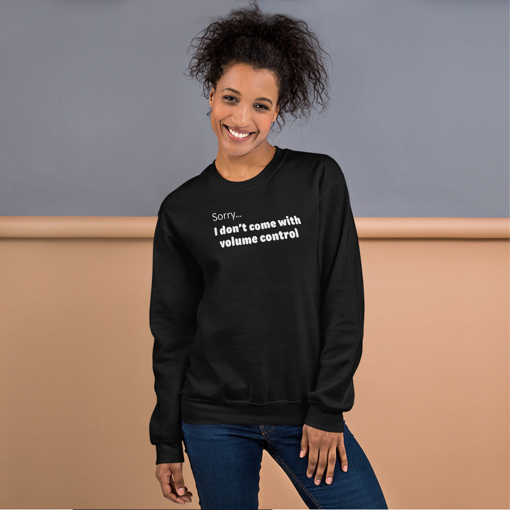 Volume control - White Text - Womens Sweatshirt