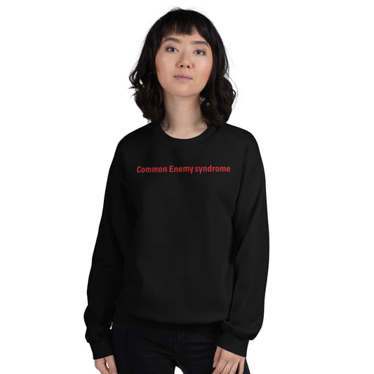 Common Enemy Syndrome - Red Text - Womens Sweatshirt