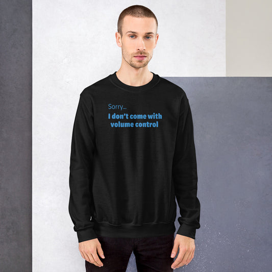 Volume Control - Blue Text - Mens Sweatshirt