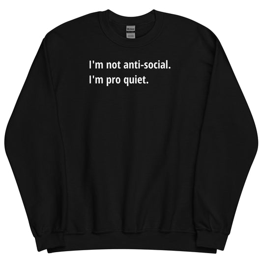 Pro Quiet - White Text - Womens fleece sweatshirt