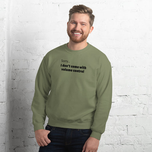 Volume control - Black Text - Mens Sweatshirt