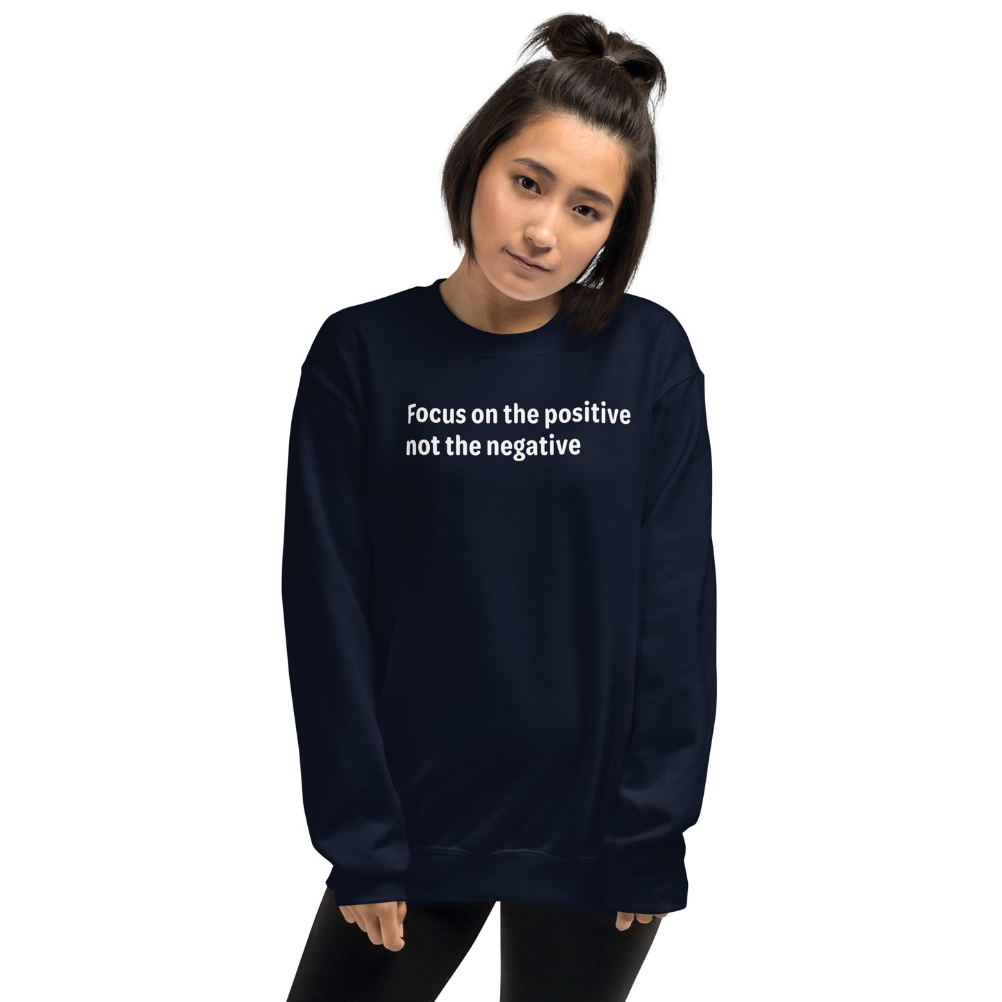 Positive Focus - White Text - Womens Sweatshirt