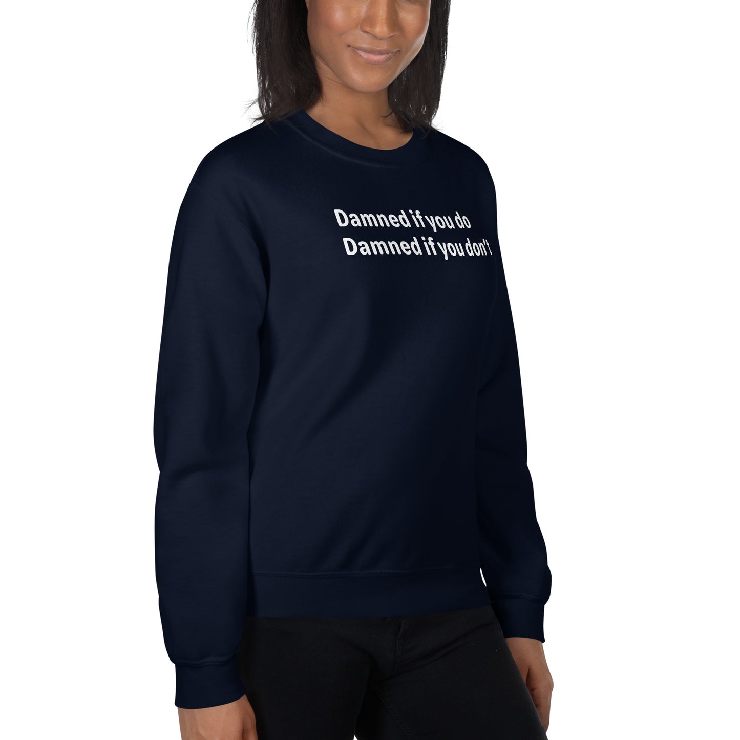 Damned - White Text - Womens Sweatshirt