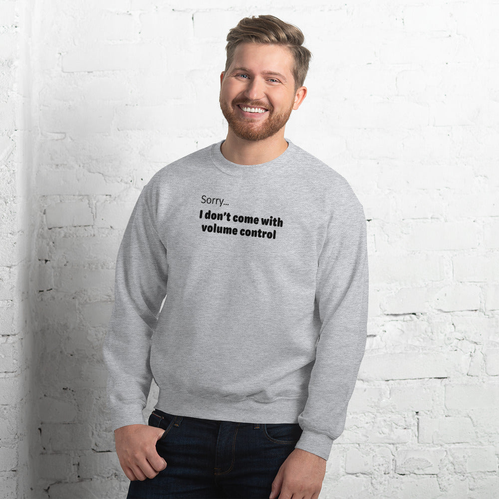 Volume control - Black Text - Mens Sweatshirt