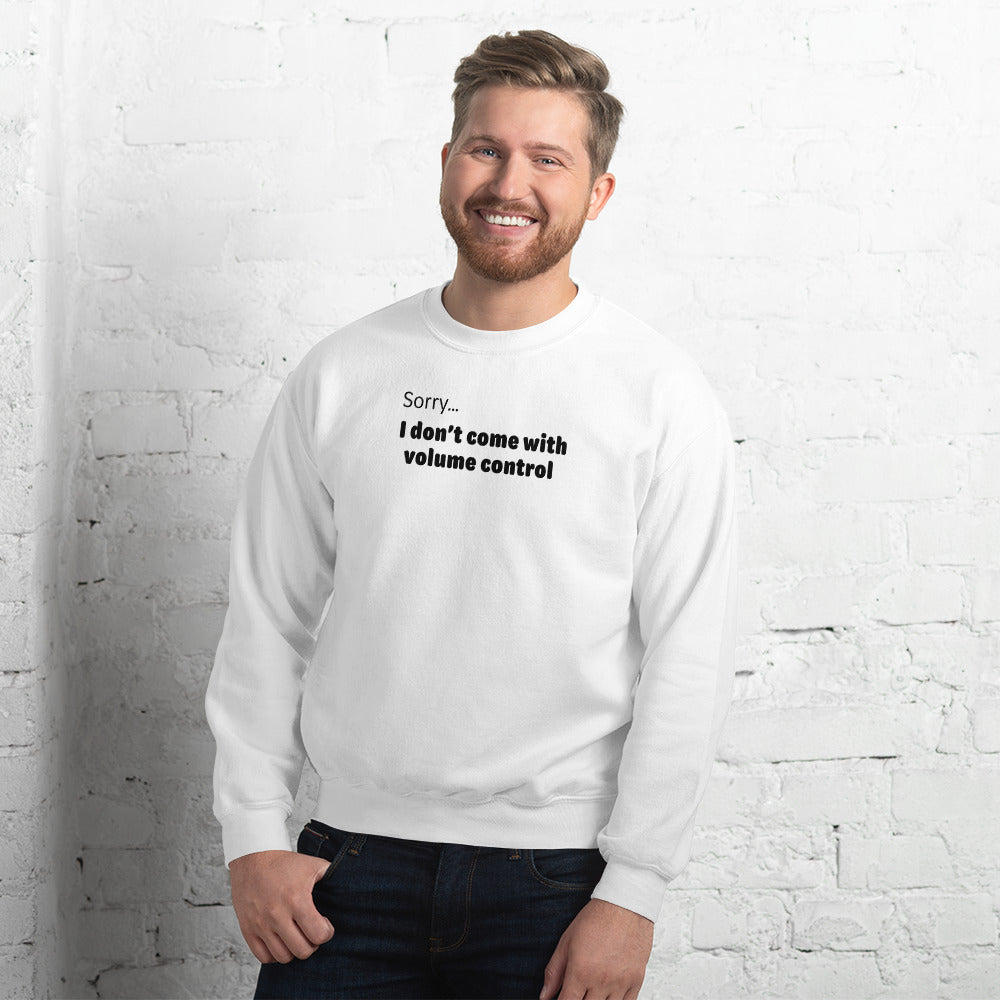 Volume control - Black Text - Mens Sweatshirt