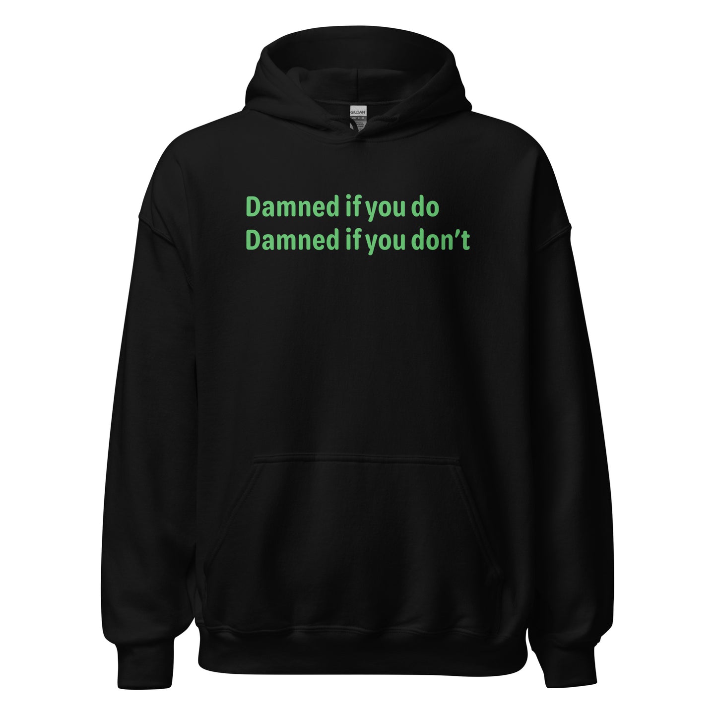 Damned - Green Text - Mens Hoodie