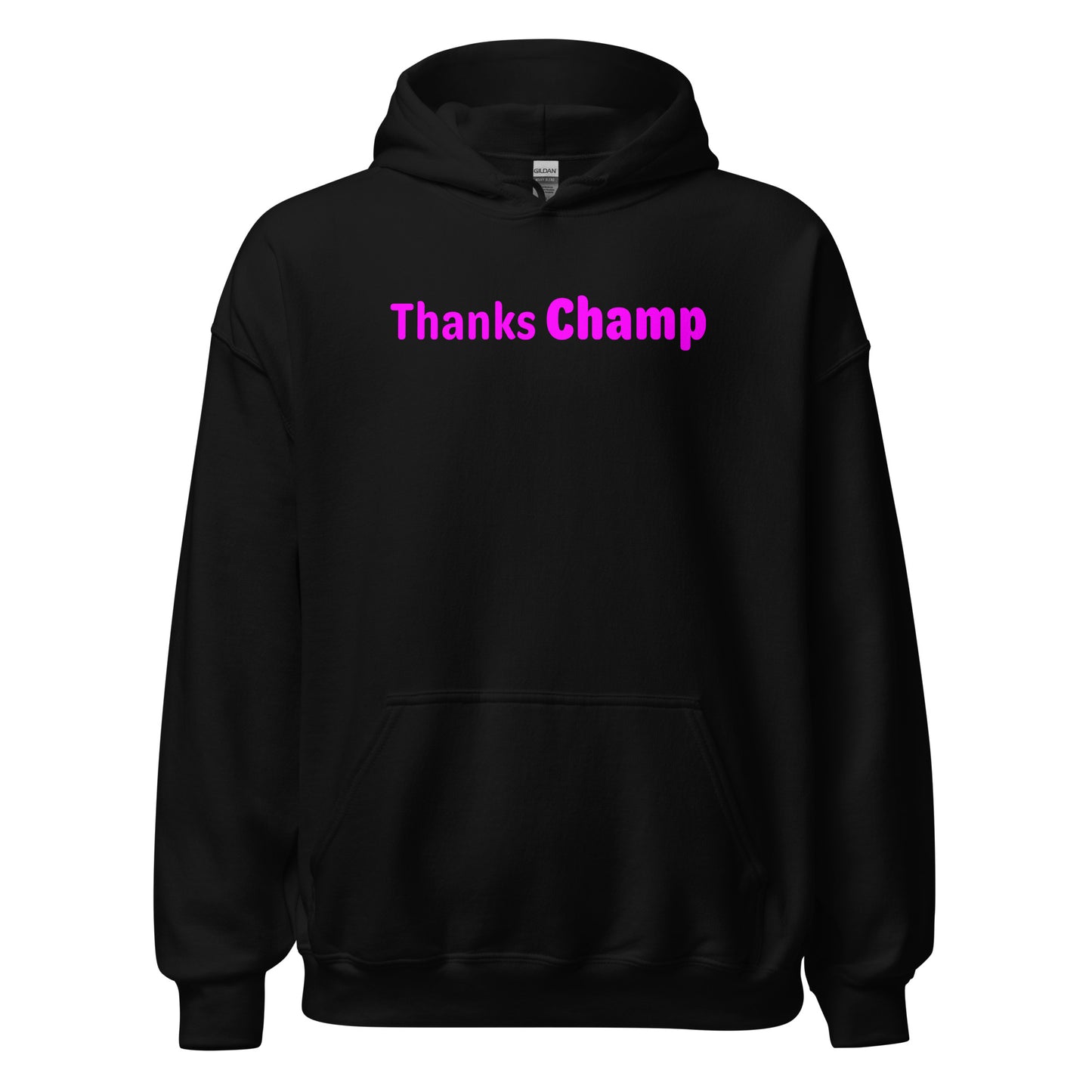 Thanks champ - Magenta Text - Mens Hoodie