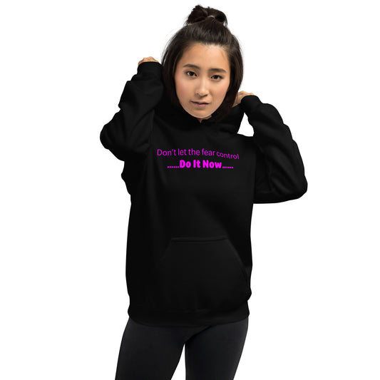 Fear - Magenta text - Womens hoodie