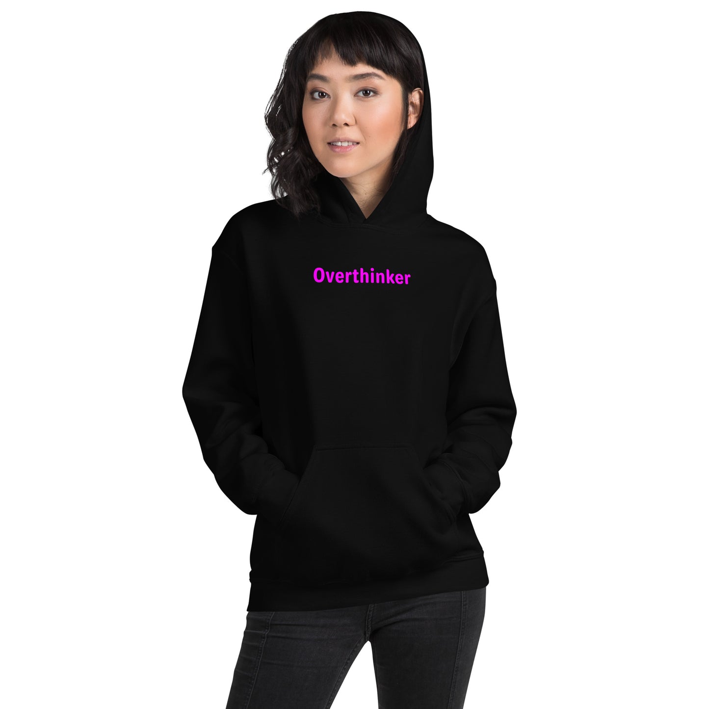 Overthinker - Magenta Text - Womens Hoodie