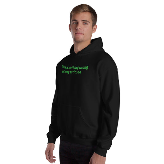 Attitude - Green Text - Mens Hoodie