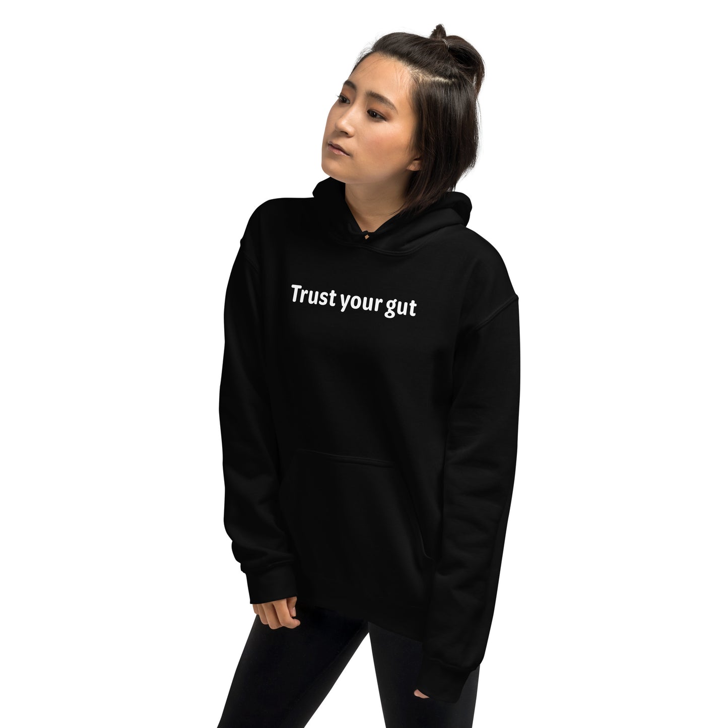 Trust your gut - White text - Womens hoodie