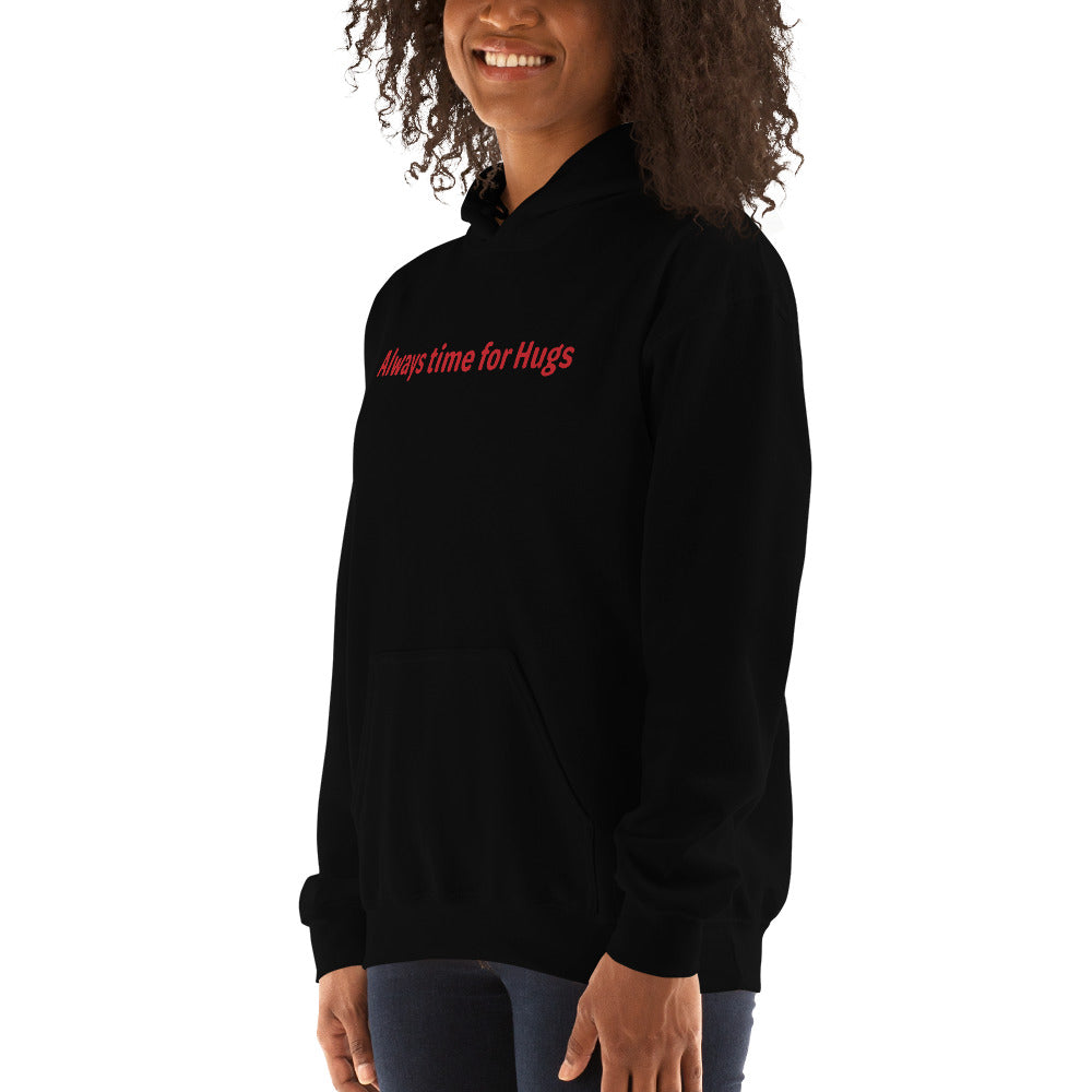 Always time for hugs - Red text - Womens hoodie