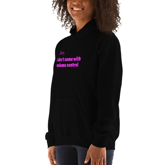 Volume control - Magenta Text - Womens Hoodie