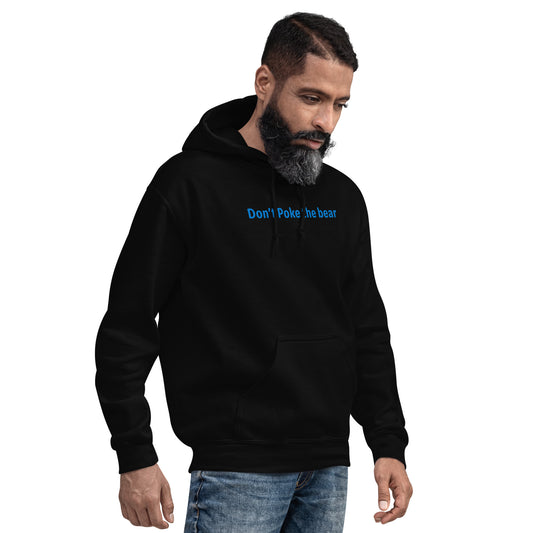 Don't Poke the bear - Blue text - Mens Hoodie