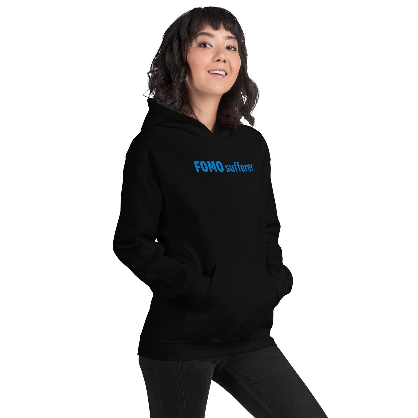 FOMO Sufferer - Blue Text - Womens Hoodie