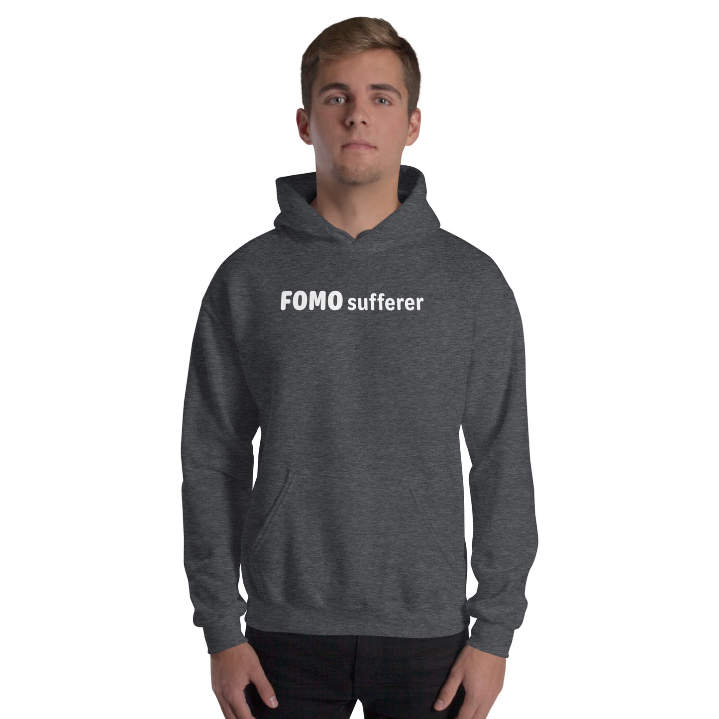 FOMO Sufferer - White text - Mens Hoodie