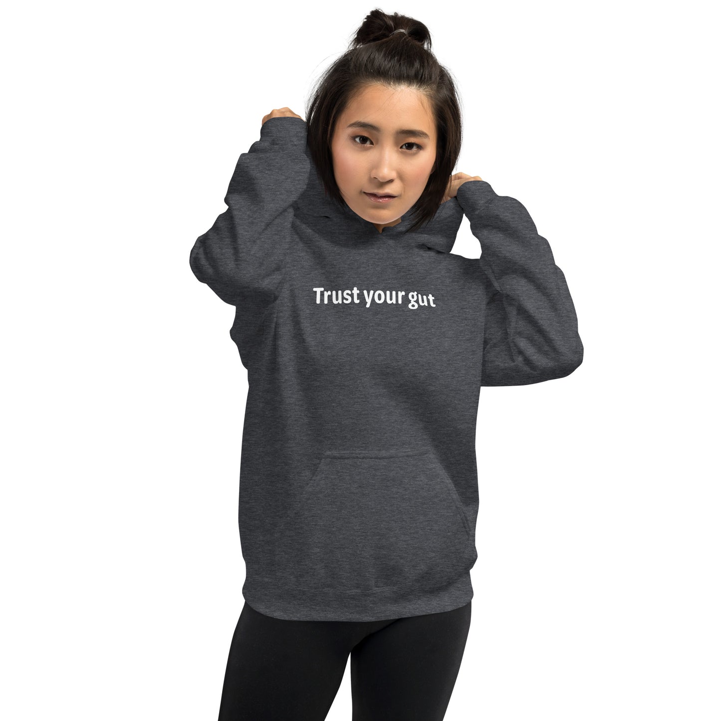 Trust your gut - White text - Womens hoodie