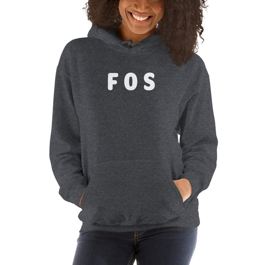 FOS - White text - Womens Hoodie