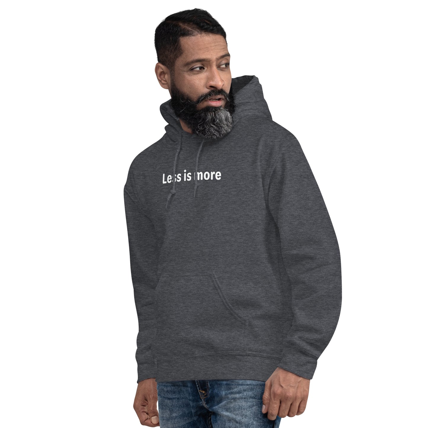 Less is more - White text - Mens Hoodie