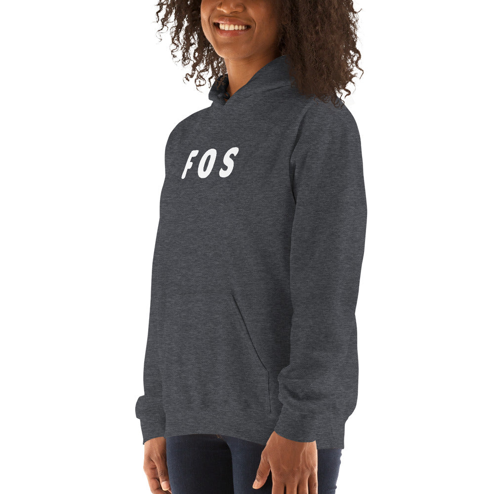 FOS - White text - Womens Hoodie