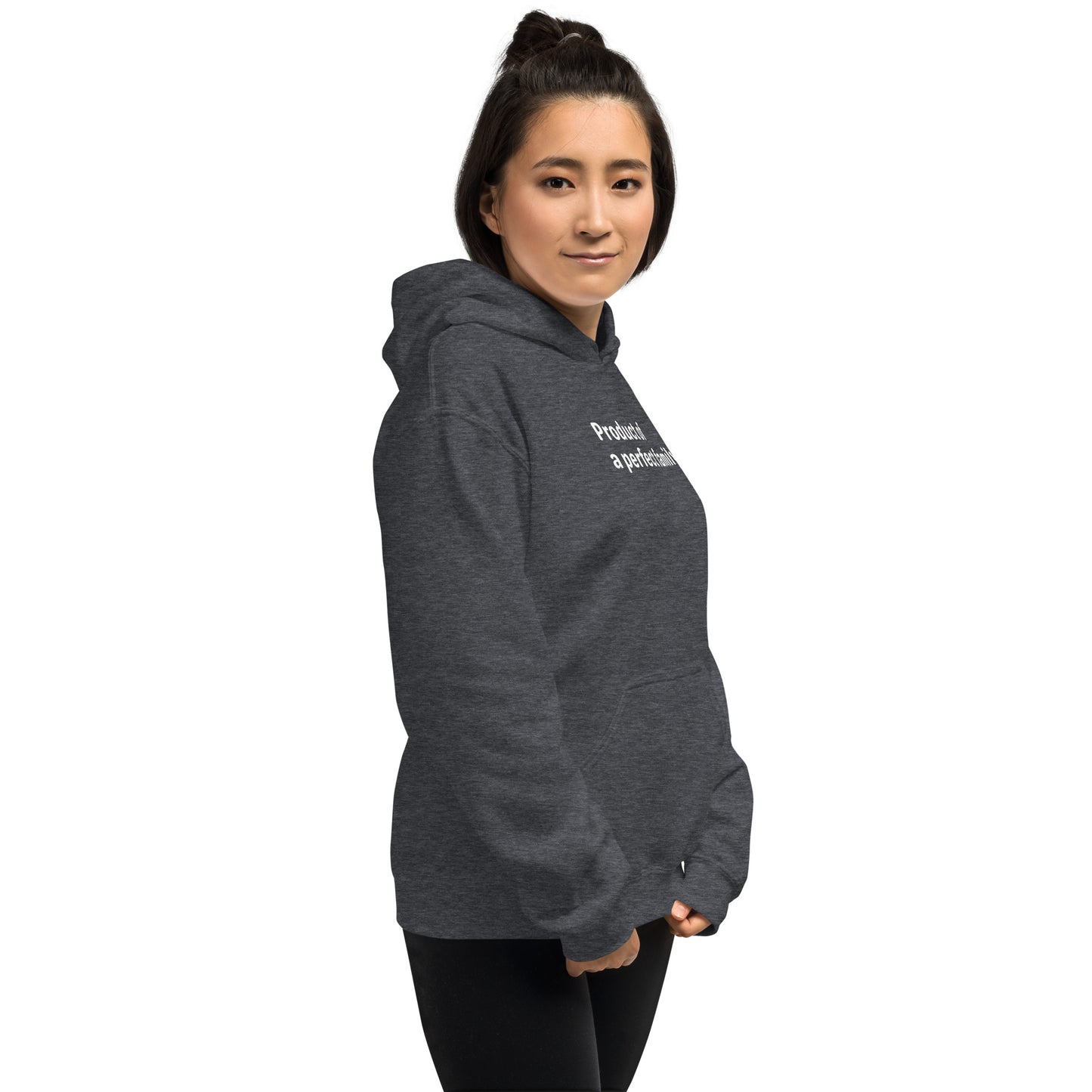 Product of - White text - Womens hoodie