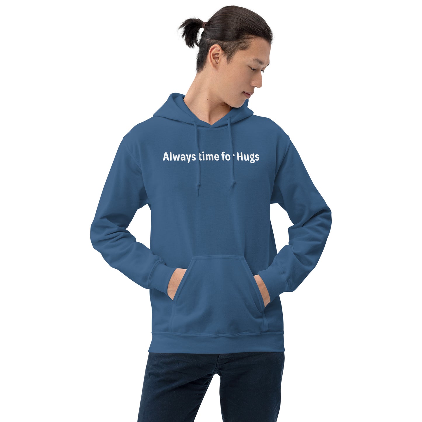 Always time for hugs - White text - Mens Hoodie