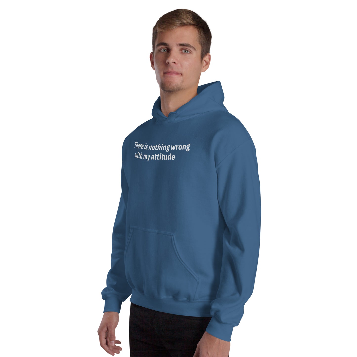 Attitude - White text - Mens Hoodie