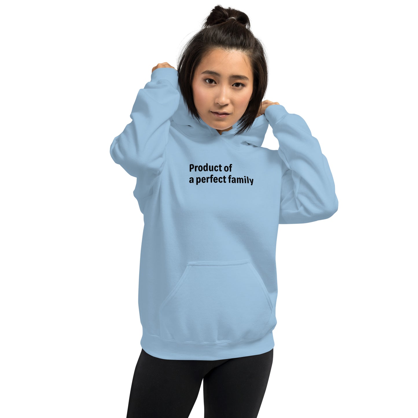 Product of - Black text - Womens hoodie