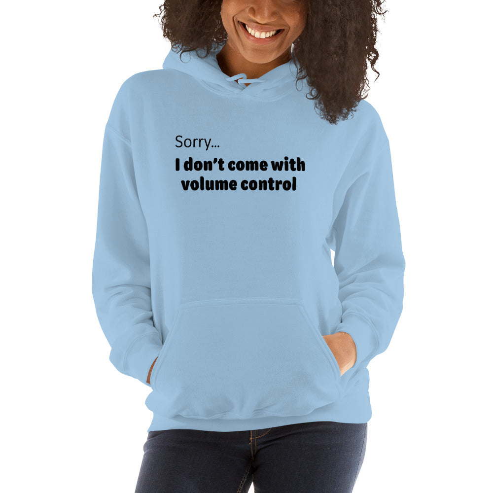 Volume control - Black Text - Womens Hoodie