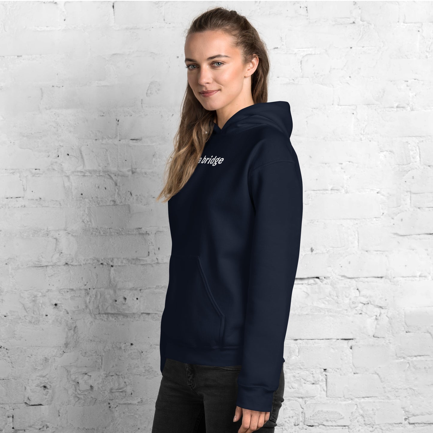 Build a bridge - White text - Womens Hoodie