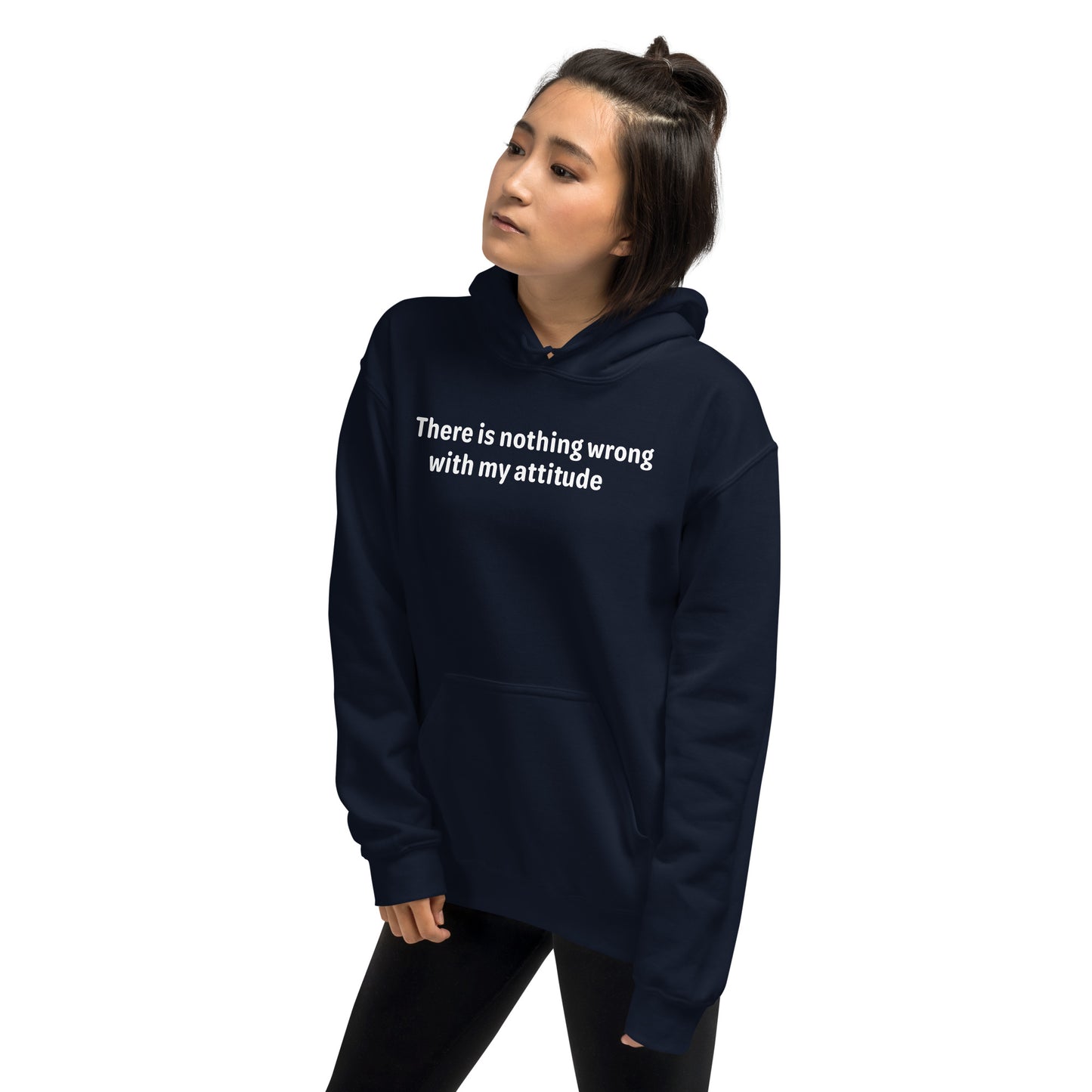 Attitude - White text - Womens Hoodie