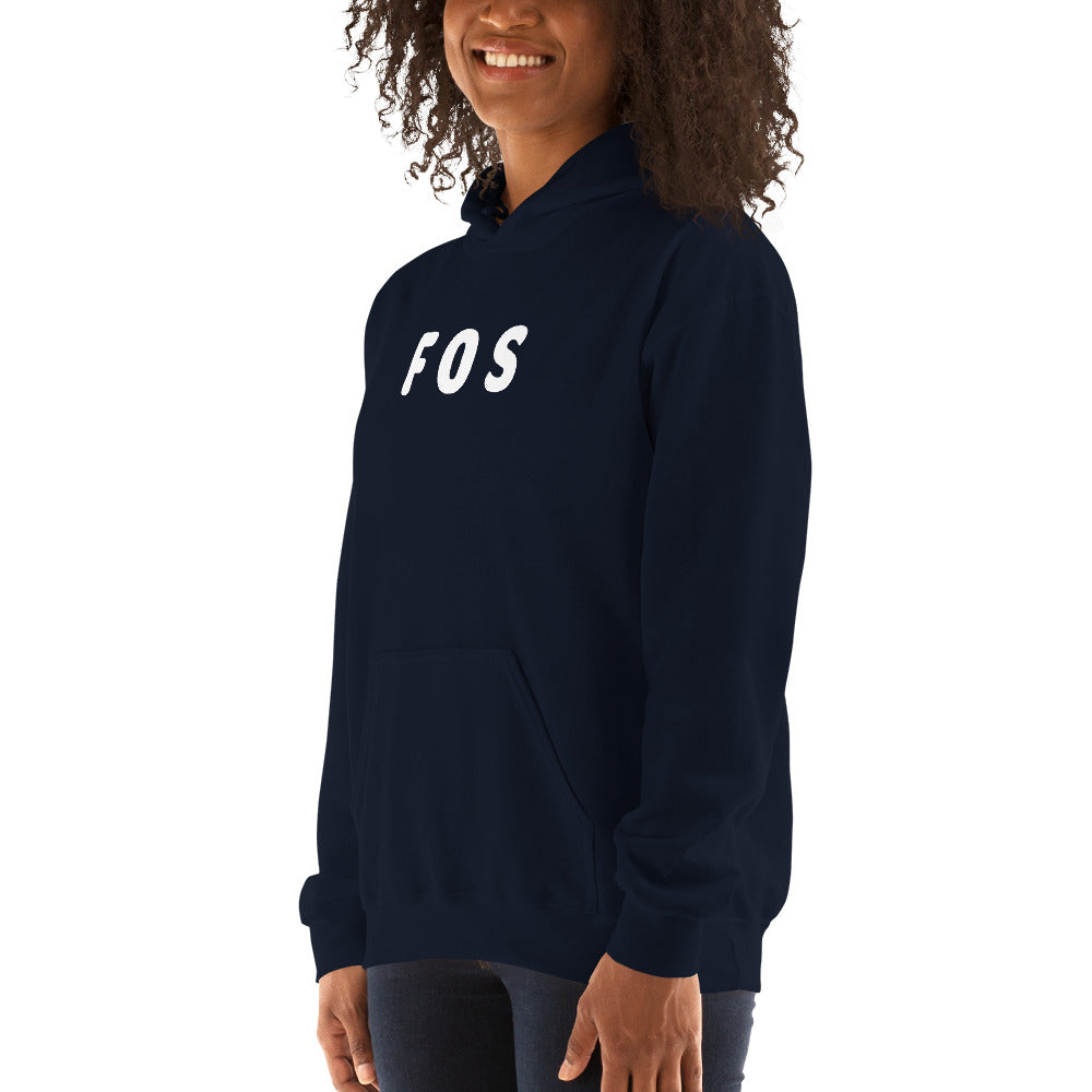 FOS - White text - Womens Hoodie