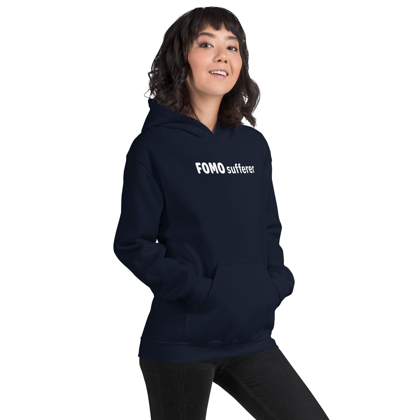 FOMO Sufferer - White Text - Womens Hoodie