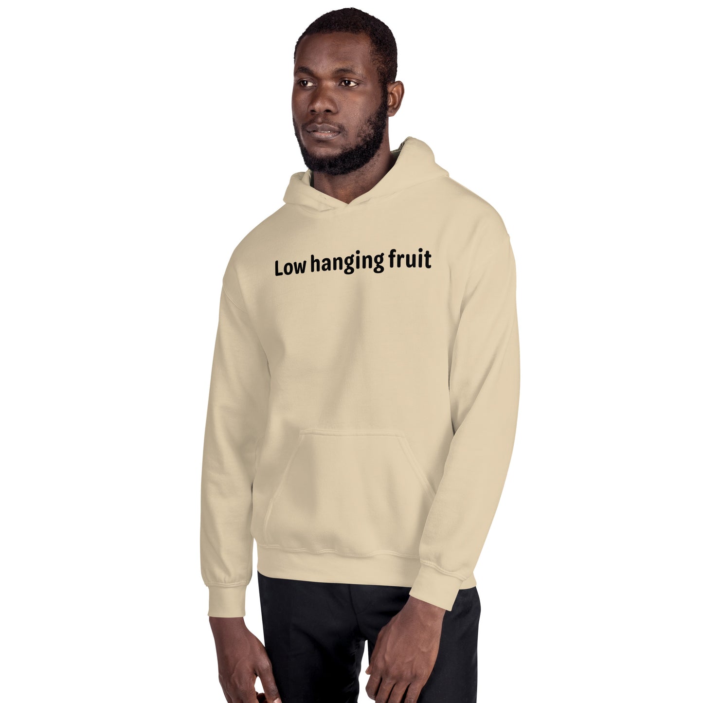 Low hanging fruit - Black Text - Mens Hoodie